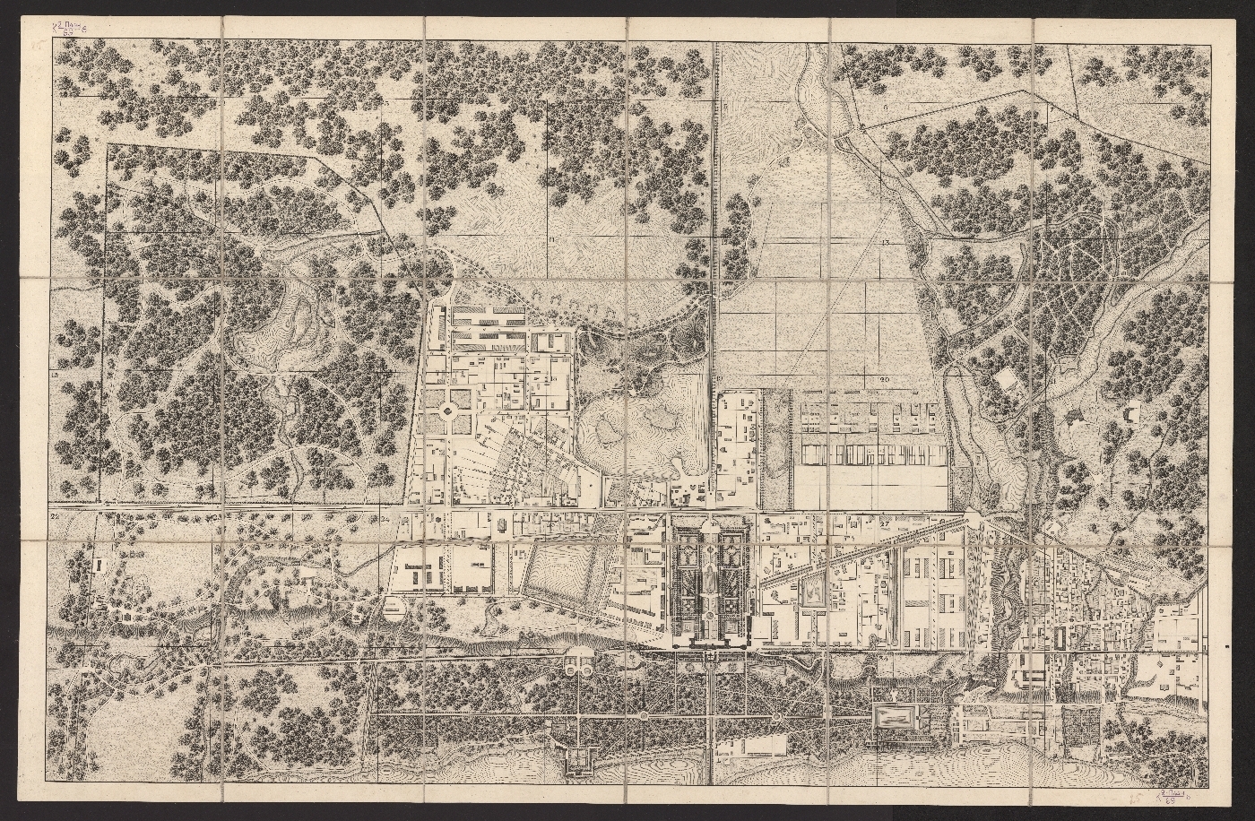План нижнего сада в петергофе